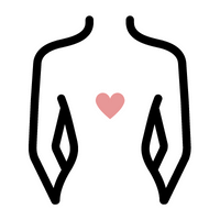 picto corps femme avec coeur rose